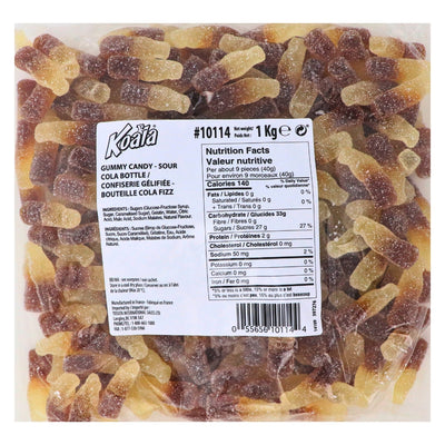 Koala Bottle-O-Pop Sour Cola Bottles Gummy Candies-1 kg | Bulk Candy at Wholesale Prices Nutrient Facts - ingredients 