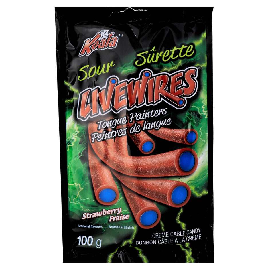 Koala Livewires Sour Tongue Painters Strawberry Candy 100 g - 18 Pack