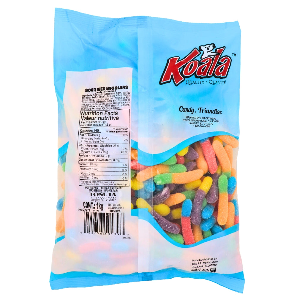 Koala Wee Wigglers Candies | Bulk Candy at Wholesale Prices Nutrient Facts - Ingredients 