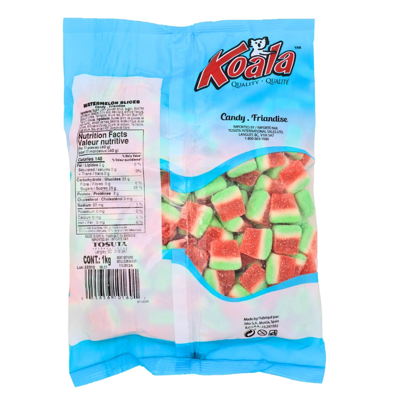 Koala Watermelon Slices Gummy Candies | Bulk Candy at Wholesale Prices Nutrient Facts - Ingredients 