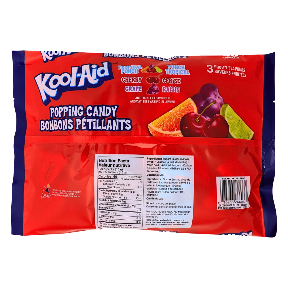 Kool Aid Popping Candy 40ct 120g - 1 Pack Nutrition Facts Ingredients