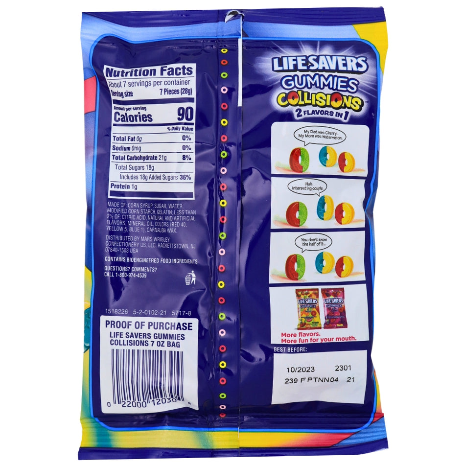 Lifesavers Gummies Collisions 7oz - 12 Pack Nutrition Facts Ingredients