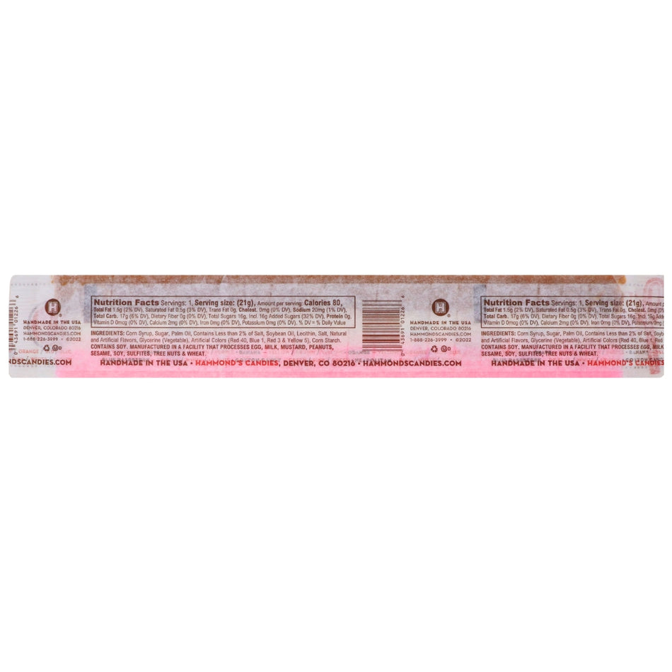 McCraws Neapolitan Taffy - 24 Pack Nutrition Facts Ingredients