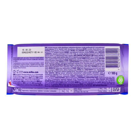 Milka Oreo Chocolate 100g - 22 Pack Nutrition Facts Ingredients