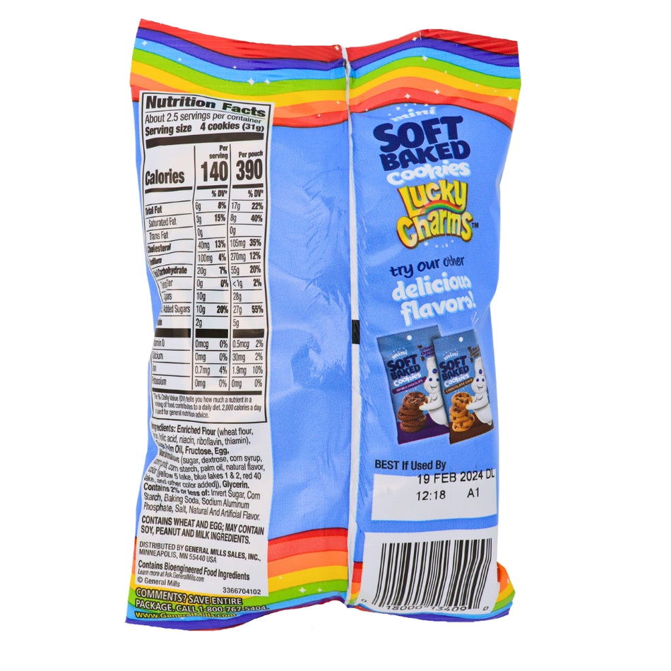 Pillsbury Soft Baked Mini Lucky Charms 3oz - 6 Pack Nutrition Facts Ingredients  - Candy Store - Snack - Lucky Charms Cereal - Pillsbury - Cookies - Lucky Charms Cookie