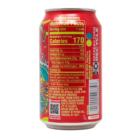 Mountain Dew Baja Caribbean Splash - 355mL - 12 Pack Nutrition Facts Ingredients