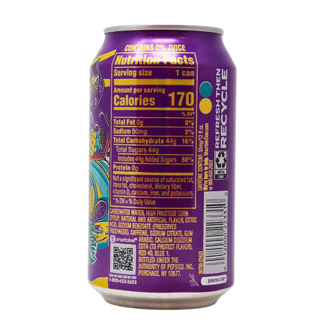 Mountain Dew Passionfruit Punch 355mL - 12 Pack Nutrition Facts Ingredients.