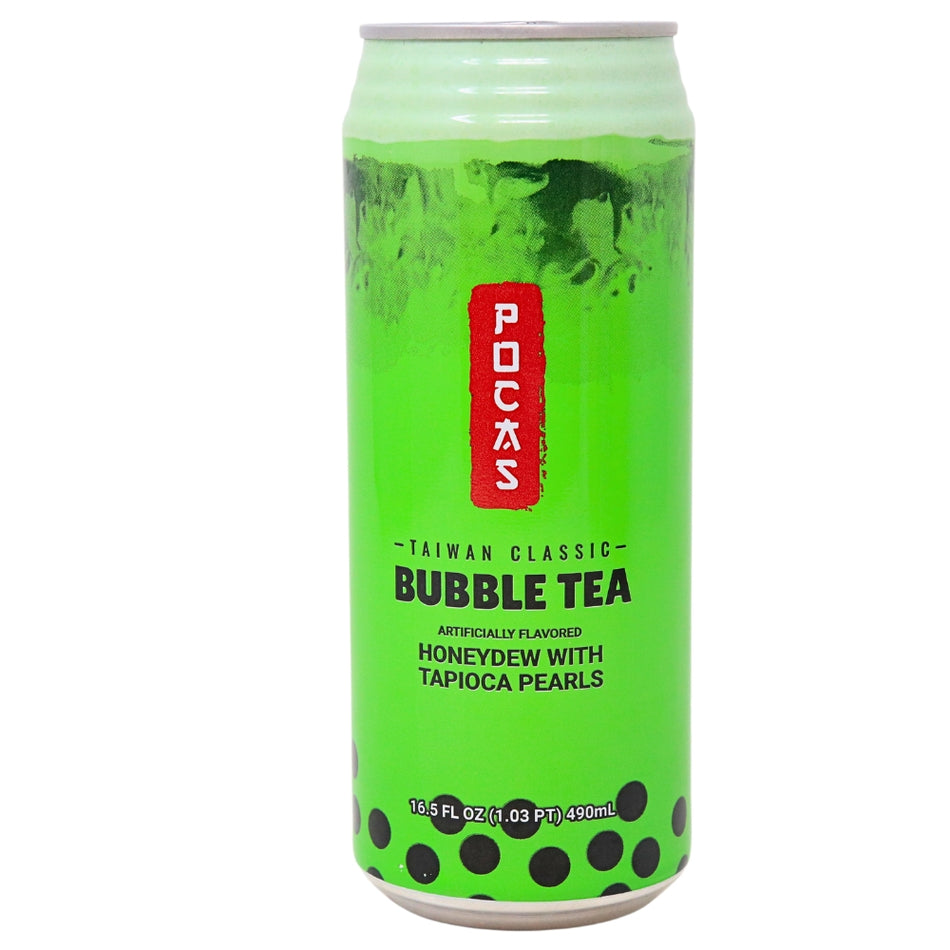 Pocas Bubble Tea with Tapioca Pearls Honeydew 16.5oz-24 Pack