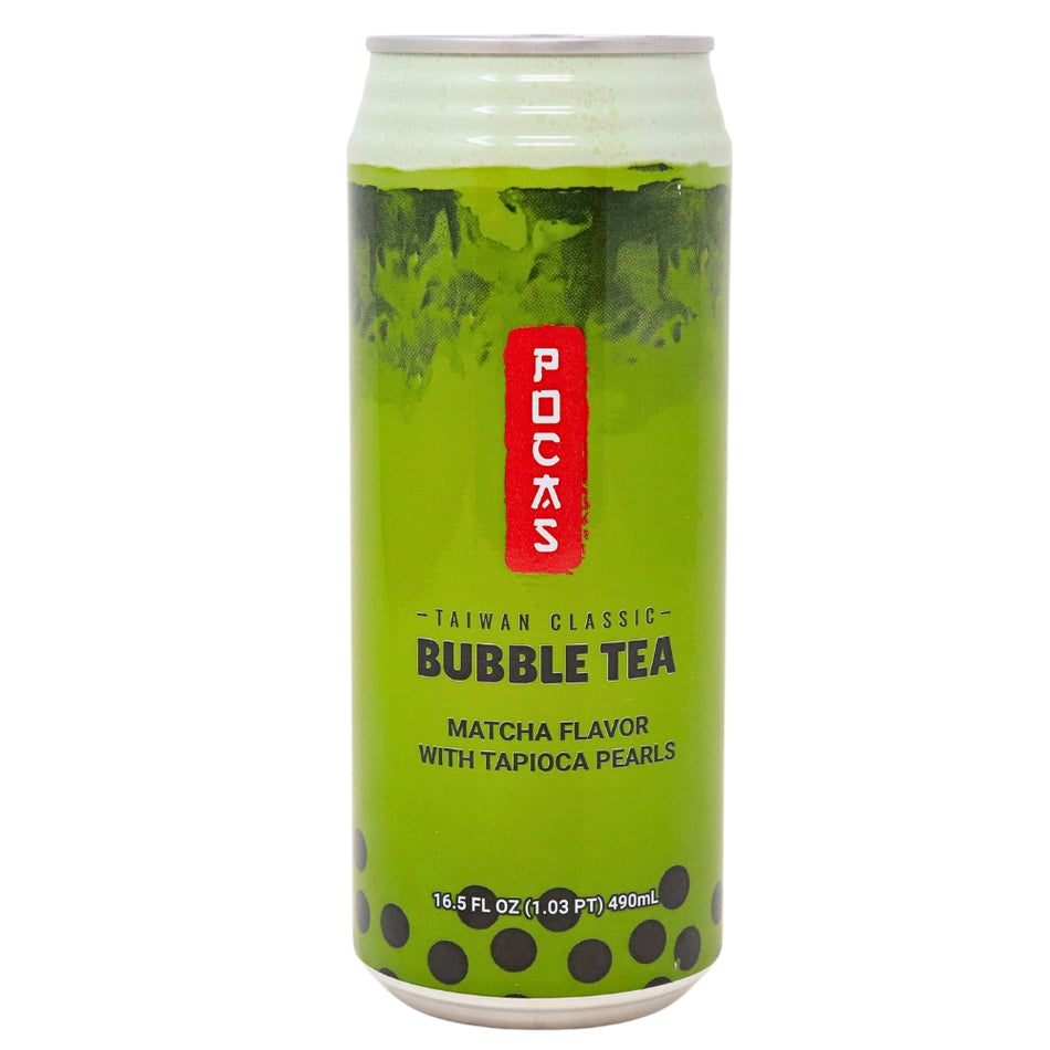 Pocas Bubble Tea with Tapioca Pearls Matcha 16.5oz-24 Pack