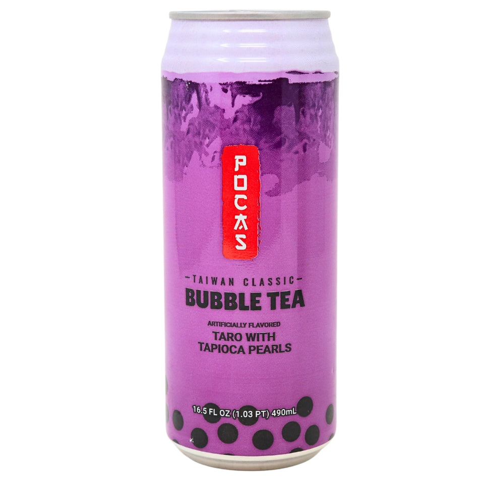 Pocas Bubble Tea with Tapioca Pearls Taro 16.5oz-24 Pack