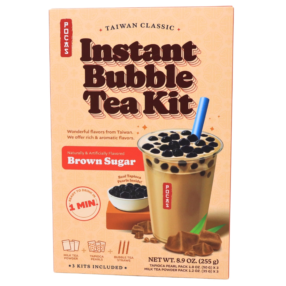 Pocas DIY Bubble Tea Kit Brown Sugar 3 Pieces 9oz-12 Pack