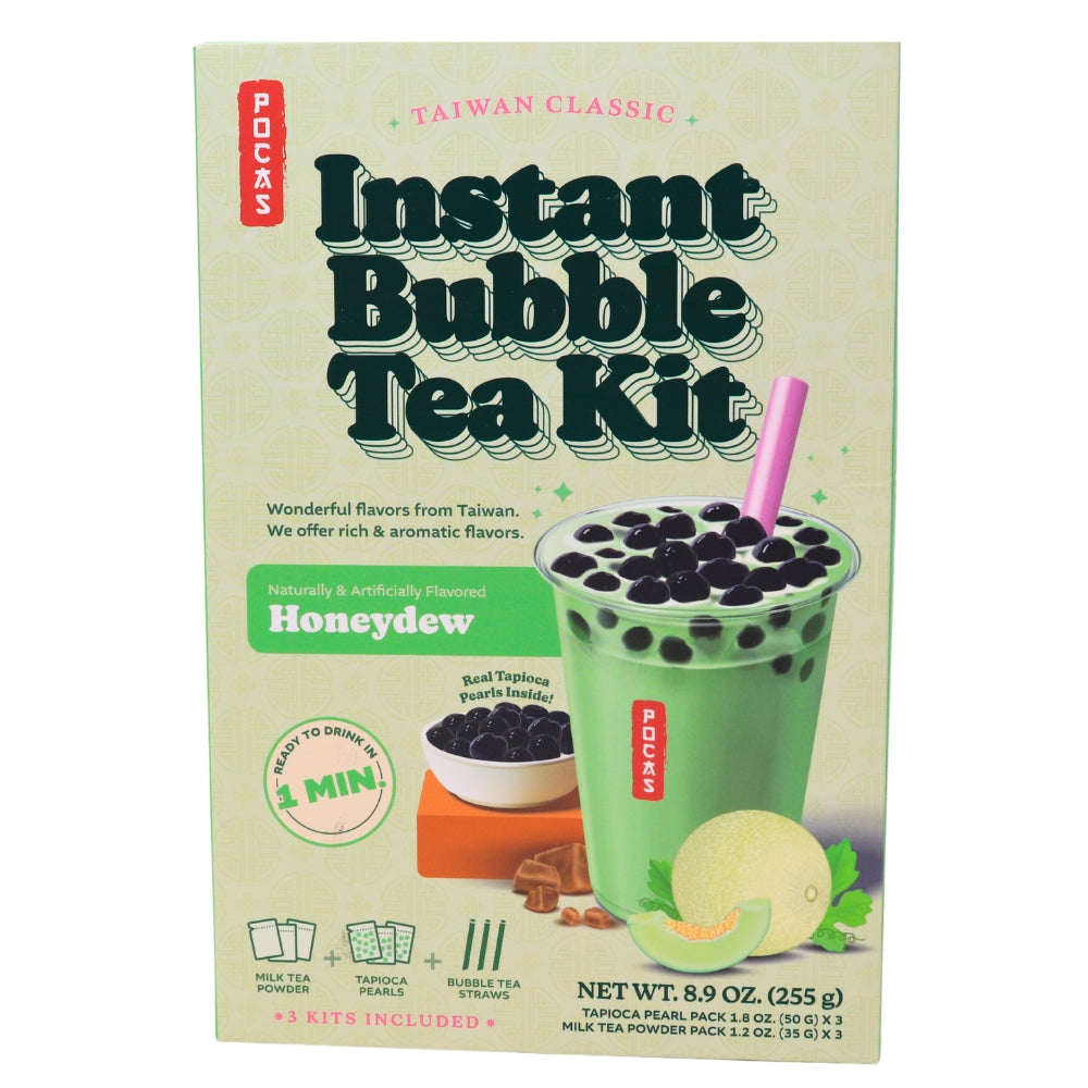 Pocas DIY Bubble Tea Kit Honeydew 3 Pieces 9oz-12 Pack  - Bubble Tea - Pocas Bubble Tea - Candy Store