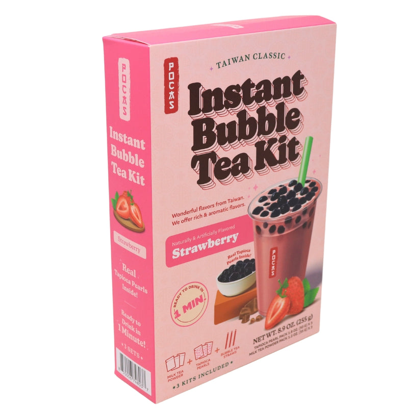 Pocas DIY Bubble Tea Kit Strawberry 3 Pieces 9oz-12 Pack