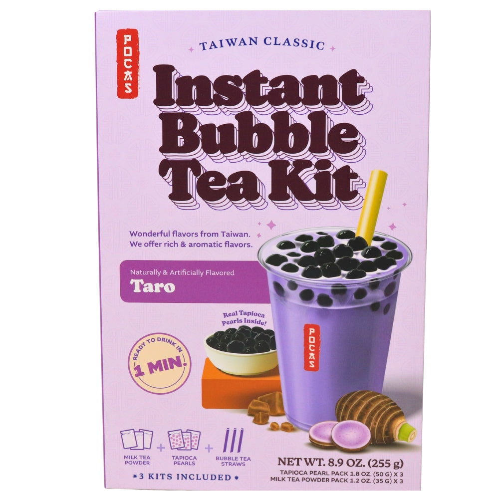 Pocas DIY Bubble Tea Kit Taro 3 Pieces 9oz-12 Pack 