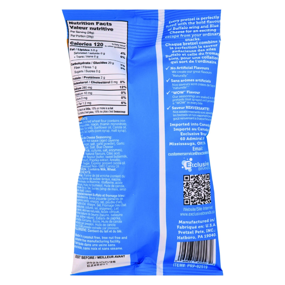 Pretzel Pzazz Buffalo Blue Cheese 56g -  Pack Nutrition Facts Ingredients - Pretzel Snack - Food Snack - Candy Store