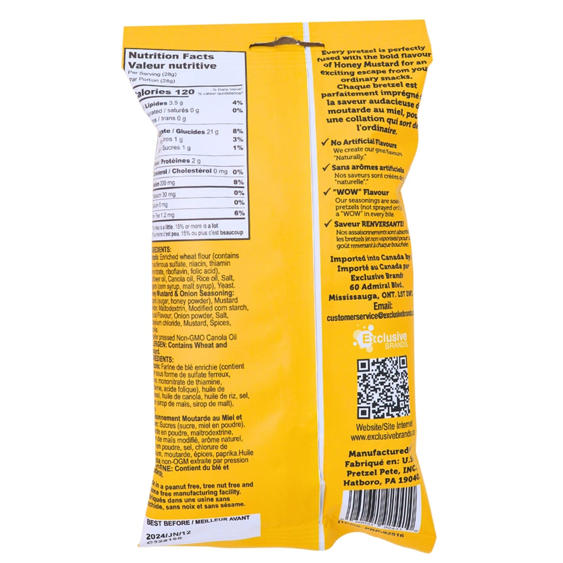 Pretzel Pzazz Honey Mustard 56g -  Pack Nutrition Facts Ingredients
