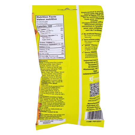 Pretzel Pzazz Dill Pickle 56g -  Pack Nutrition Facts Ingredients - Pretzel - Pretzel Pzazz - Pretzel Pzazz Spicy Dill Pickle - Snack - Candy Store