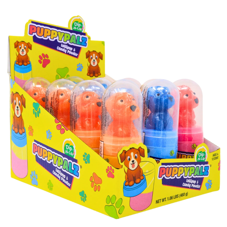 Puppy Palz Dip n Lik - 12 Pack - Lollipops