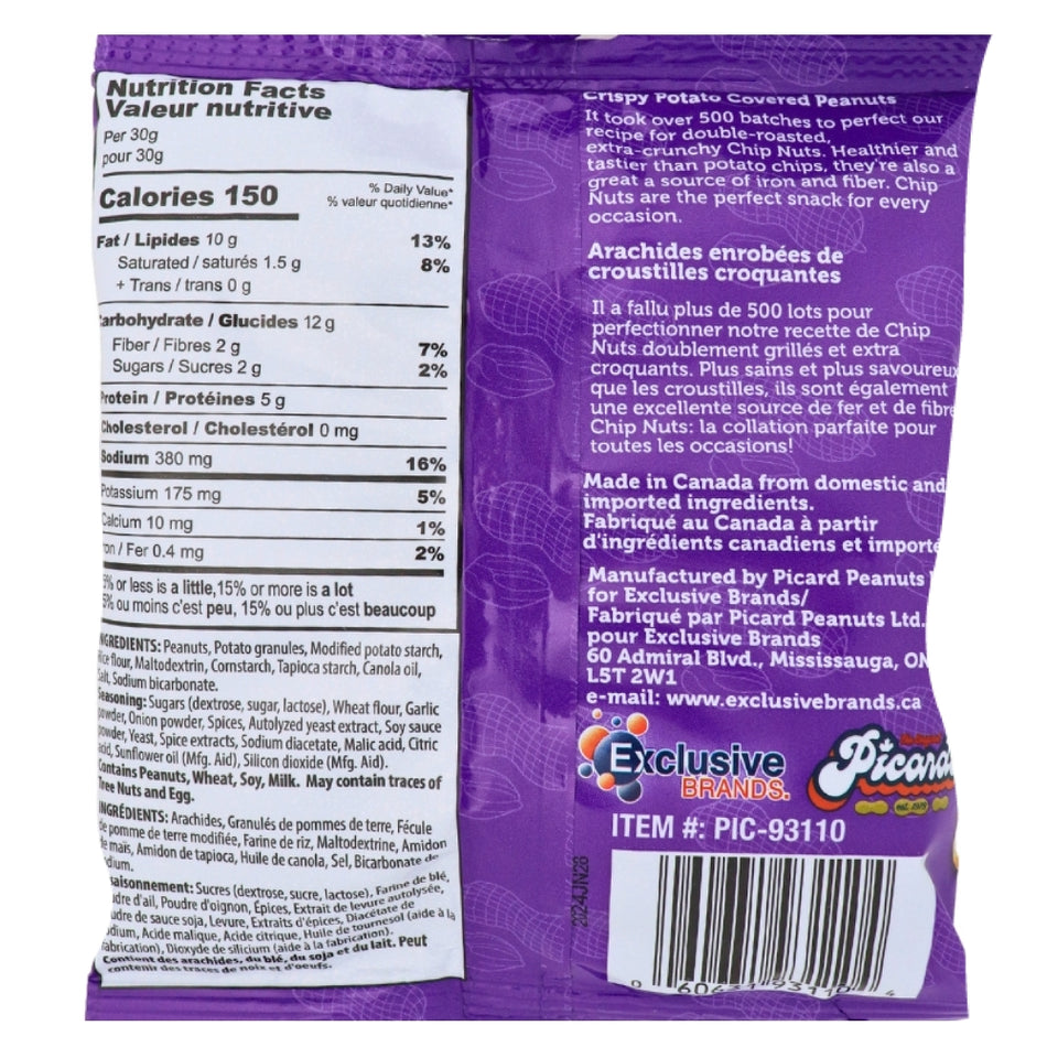 Pzazz Crunchy Nuts All Dressed 80g ingredients nutrition facts