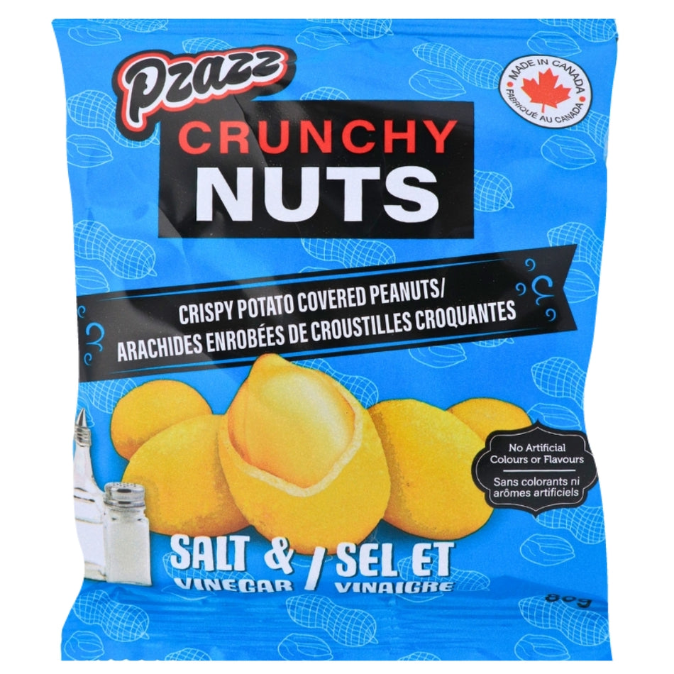 Pzazz Crunchy Nuts Salt & Vinegar 80g - 12 Pack