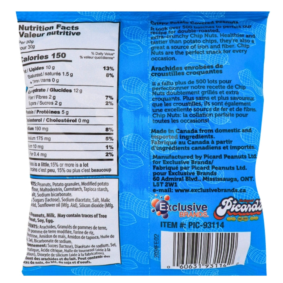 Pzazz Crunchy Nuts Salt & Vinegar 80g ingredients nutrition facts