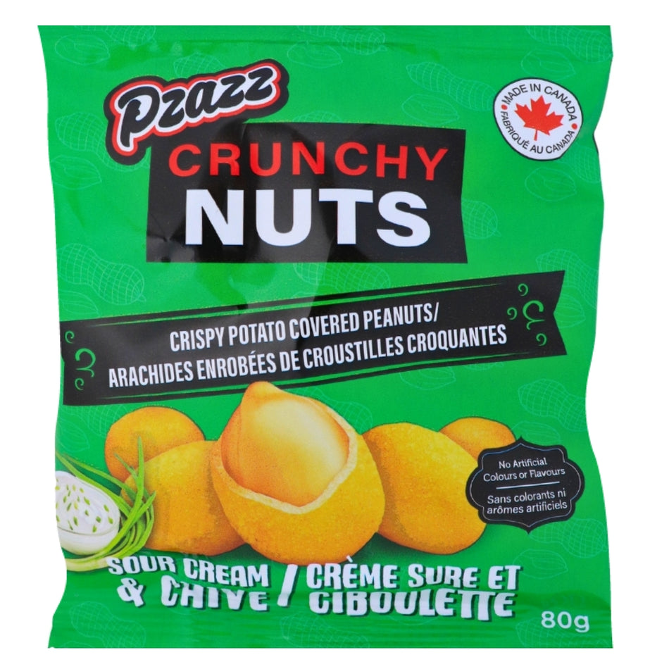 Pzazz Crunchy Nuts Sour Cream 80g - 12 Pack