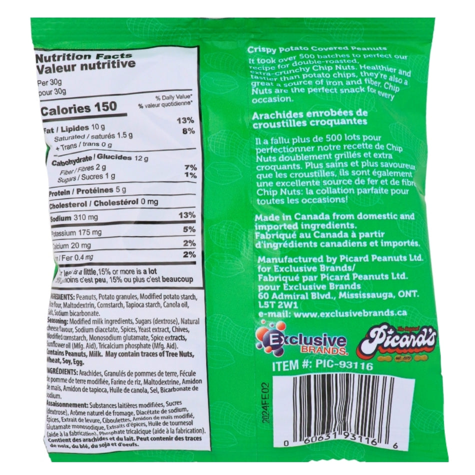 Pzazz Crunchy Nuts Sour Cream 80g ingredients nutrition facts