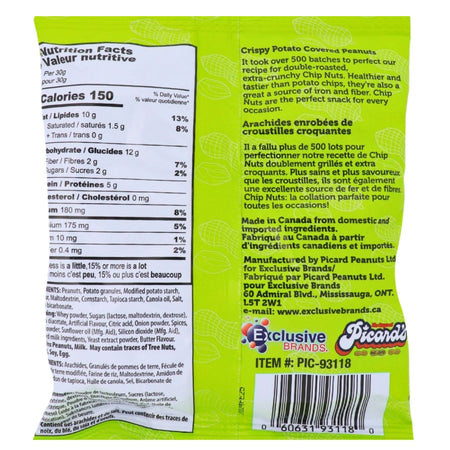 Pzazz Crunchy Nuts Spicy Dill Pickle 80g ingredients nutrition facts