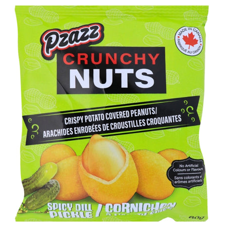 Pzazz Crunchy Nuts Spicy Dill Pickle 80g - 12 Pack