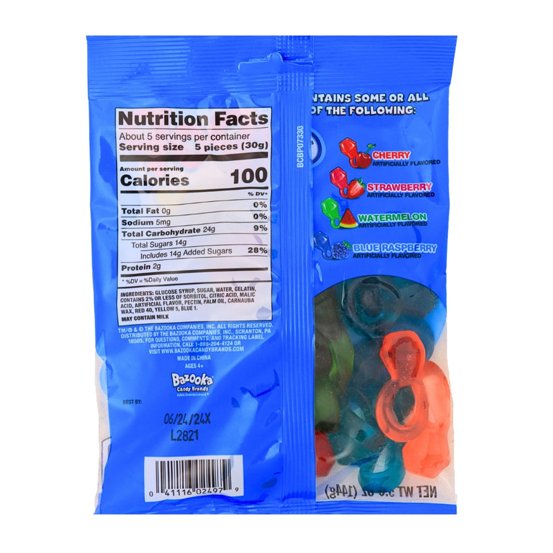 Ring Pop Gummies Rings 5.07oz - 12 Pack Nutrition Facts Ingredients