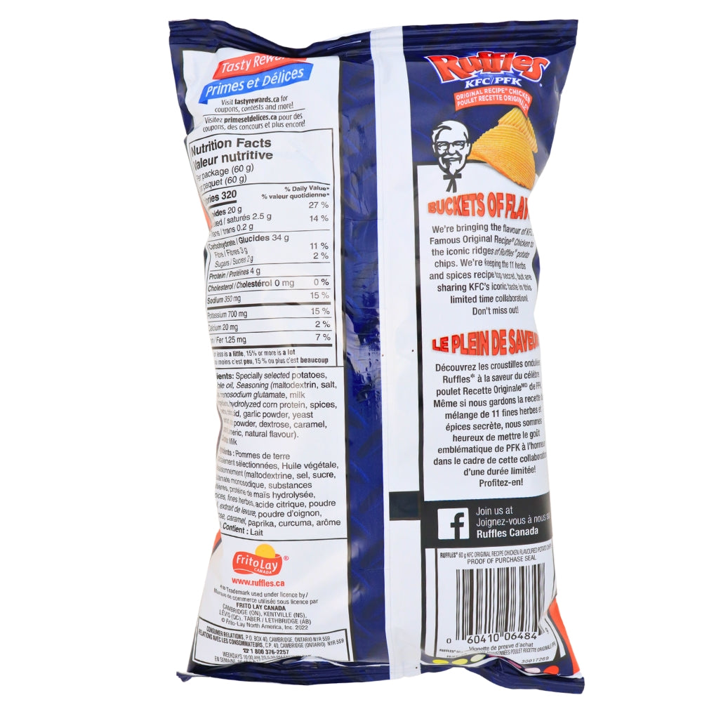 Ruffles KFC 60g - 36 Pack Nutrition Facts Ingredients