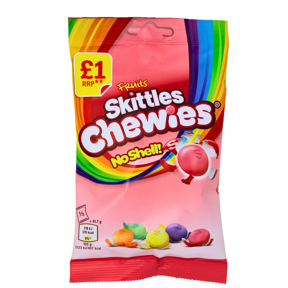Skittles Fruit Chewies UK 125g-12 Pack Nutrition Facts - Ingredients