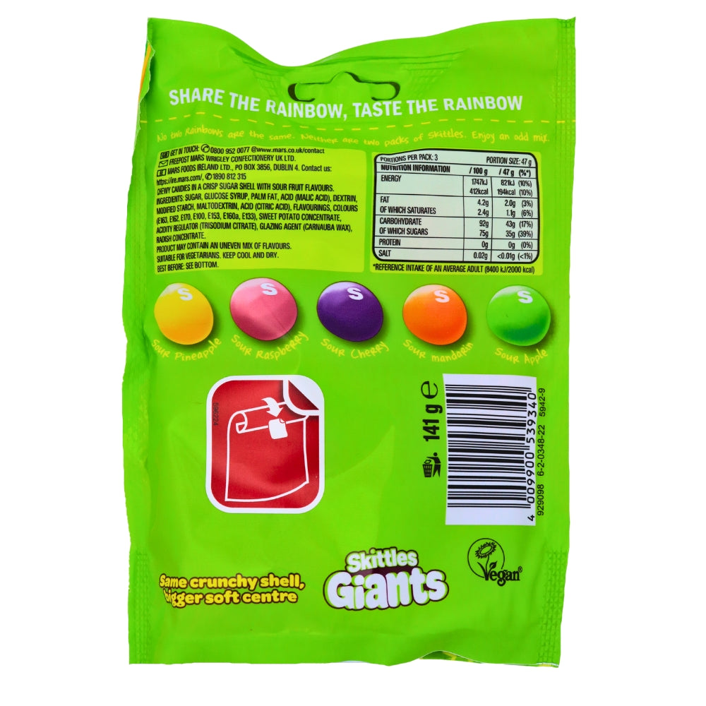 Skittles Fruit Squishy Cloudz Sours 70g - 14 Pack Nutrition Facts - Ingredients