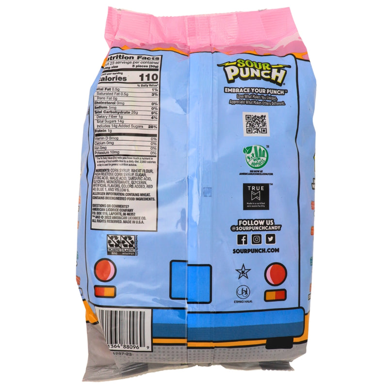 Sour Punch Twists Ice Cream Truck 110ct - 1 Pack Nutrition Facts Ingredients - Halal Candy