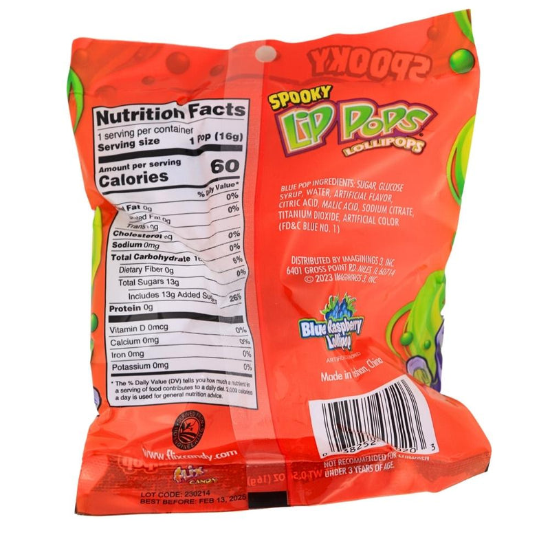 Spooky Lip Pop .56oz - 24 Pack Nutrition Facts Ingredients