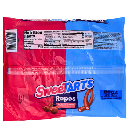 Sweetarts Rope Treats 9oz- 1 Pack Nutrition Facts Ingredients