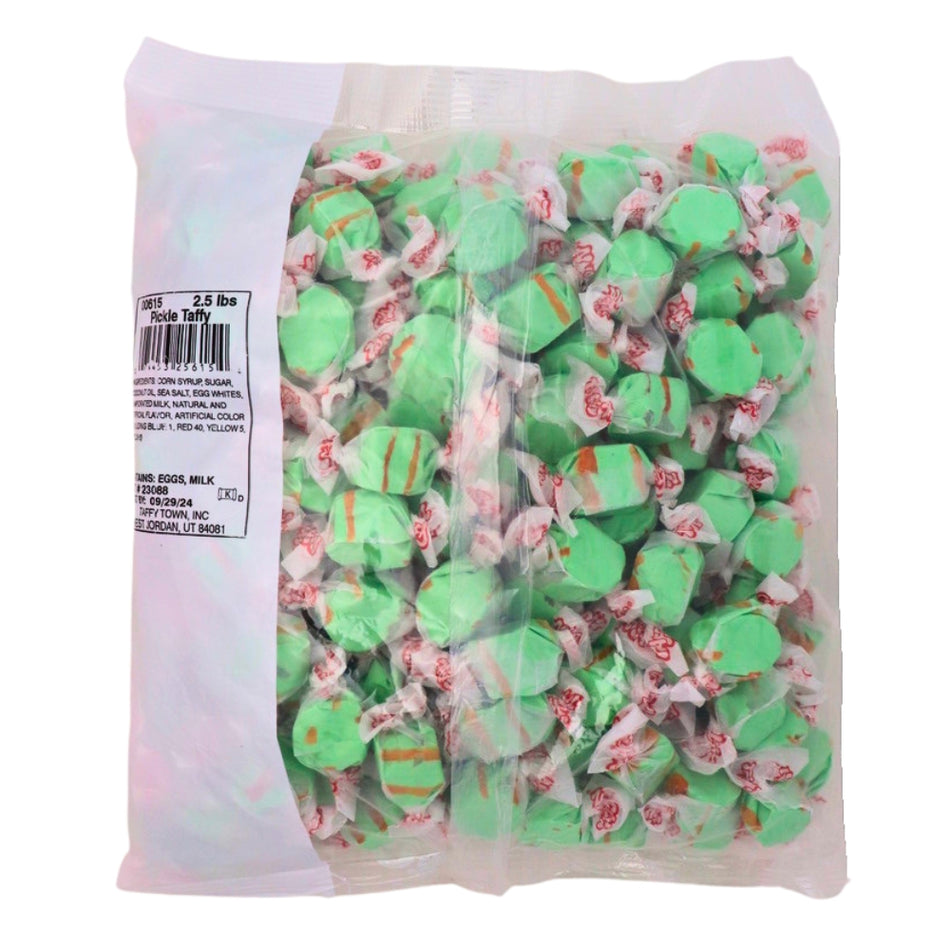 Salt Water Taffy Pickle 2.5lb - 1 Pack Nutrition Facts Ingredients  - Salt Water Taffy - Candy Store - Bulk Candy