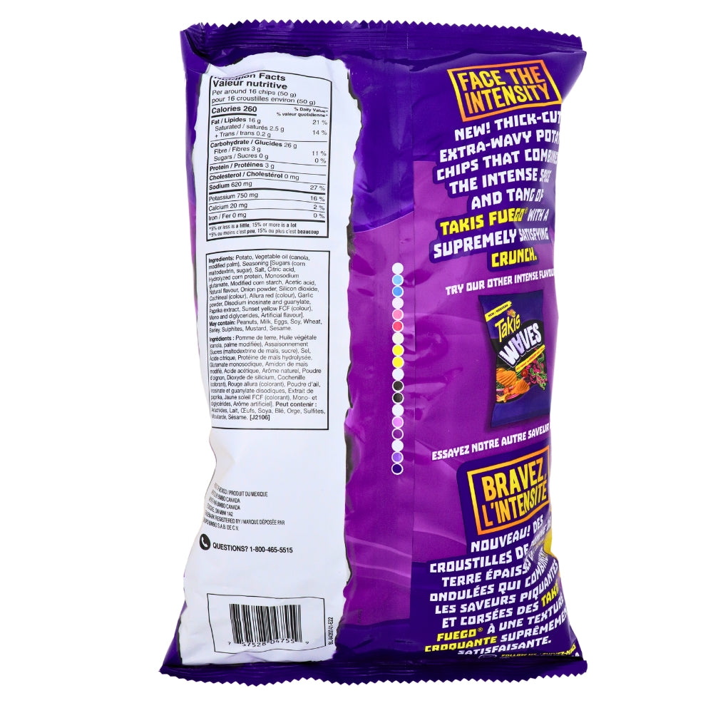 Takis Waves Fuego 190g - 12 Pack Nutrition Facts Ingredients