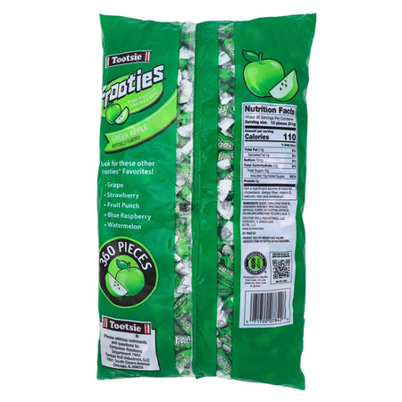 Tootsie Roll Frooties Green Apple Candy 360 Pieces - 1 Bag Nutrition Facts - Ingredients