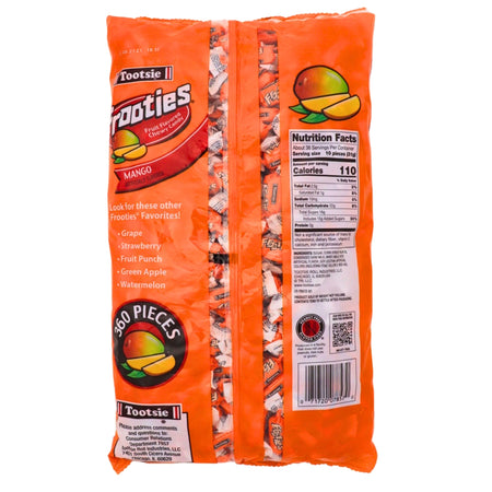 Tootsie Roll Frooties Mango Candy 360 Nutrition Facts - IngredientsPieces - 1 Bag 