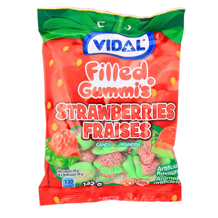 Vidal Strawberries Filled Gummies 142g - 14 Pack