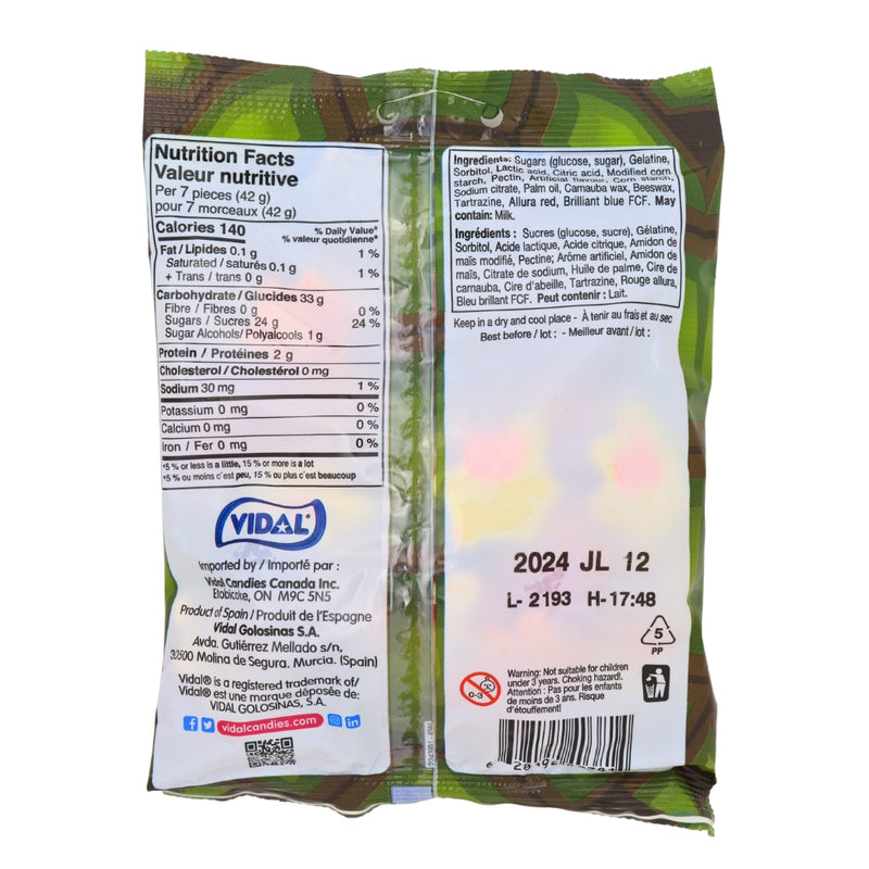 Vidal Turtles Filled Gummies 142g - 14 Pack Nutrition Facts Ingredients