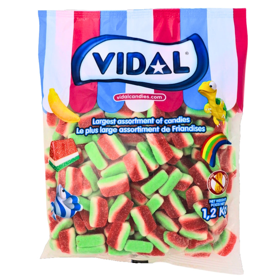 Vidal Watermelon Slices Gummies 1.2 kg - 1 Bag - Bulk Candy