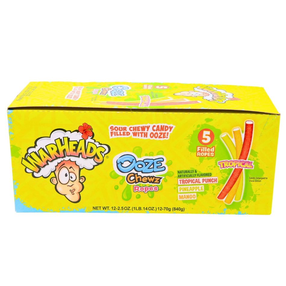 Warheads Ooze Chewz Tropical Ropes 2.5oz - 12 Pack - Sour Candy - Warheads - Warheads Candy - Candy Store