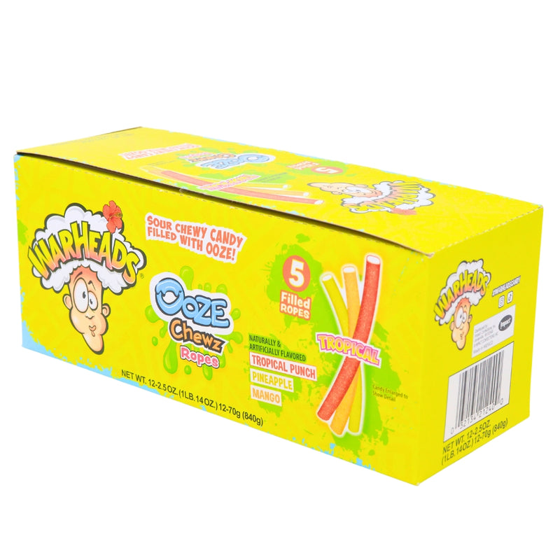 Warheads Ooze Chewz Tropical Ropes 2.5oz - 12 Pack
