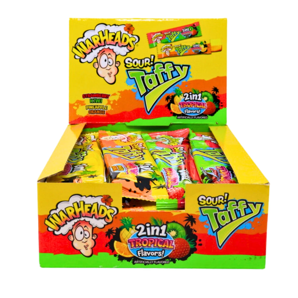 Warheads Sour Tropical Taffy 2in1 1.49oz - 24 Pack