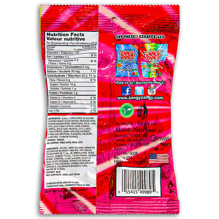 Tangy Zangy Sour Strawberry Twisties 127g - 14 Pack Nutrition Facts Ingredients