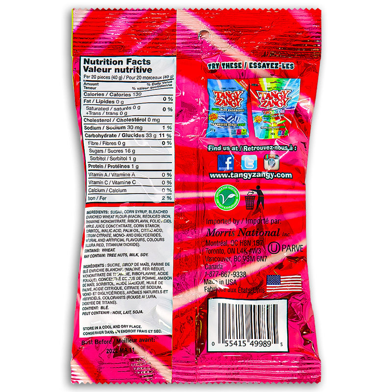 Tangy Zangy Sour Strawberry Twisties 127g - 14 Pack Nutrition Facts Ingredients
