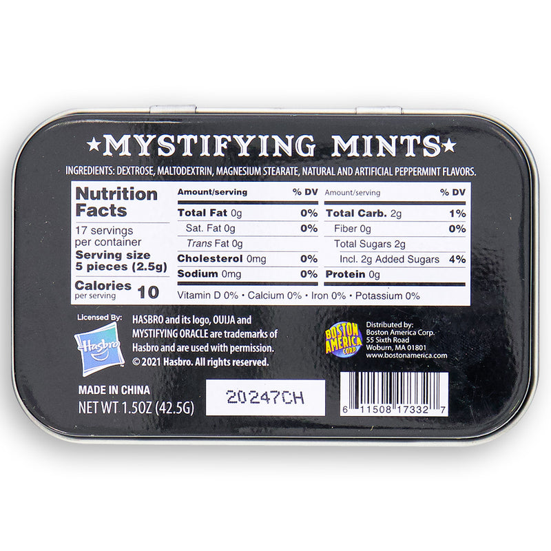 Boston America Ouija Mystifying Mints - 18 Pack Nutrition Facts Ingredients