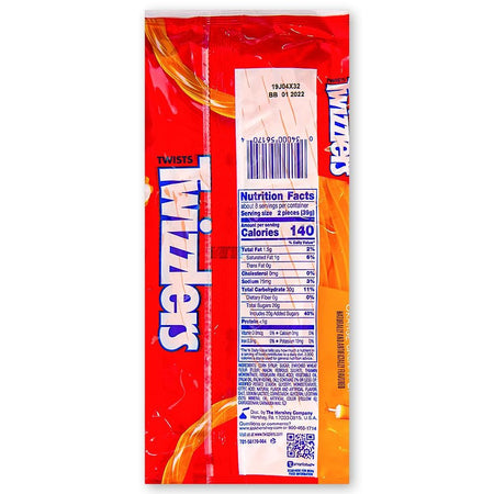 Twizzlers Orange Cream Pop 11oz - 12 Pack  Nutrition Facts Ingredients